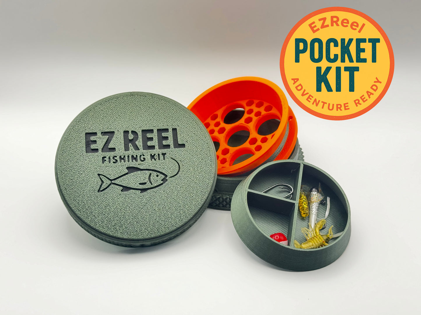 EZ Reel Fishing Kit – Pocket Size- Handline - Fishing Reel | Ultimate Compact Rodless Reel Fishing Kit for Hiking, Survival, and Travel.