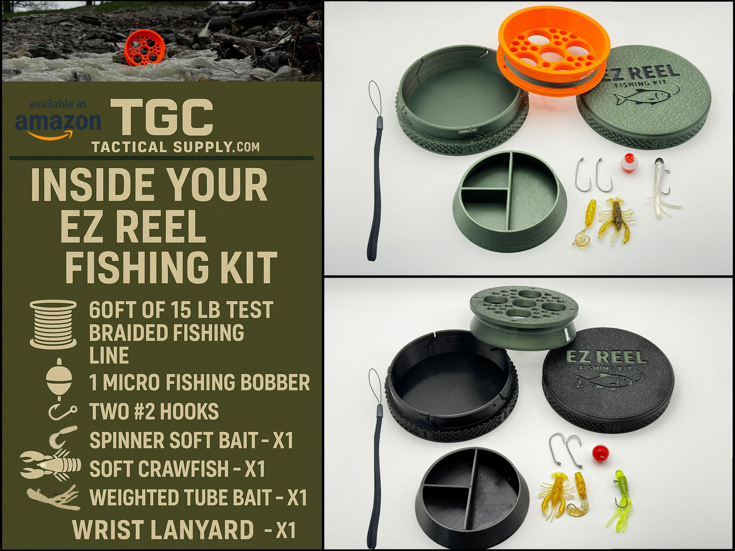 EZ Reel Fishing Kit – Pocket Size- Handline - Fishing Reel | Ultimate Compact Rodless Reel Fishing Kit for Hiking, Survival, and Travel.